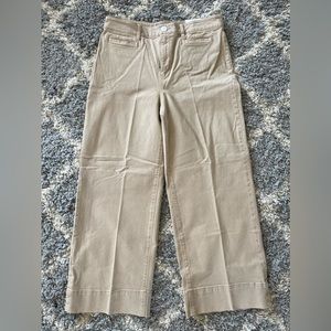 Loft High Waist Jeans Women's Tan Wide Leg Crop Button Fly Size 28/6